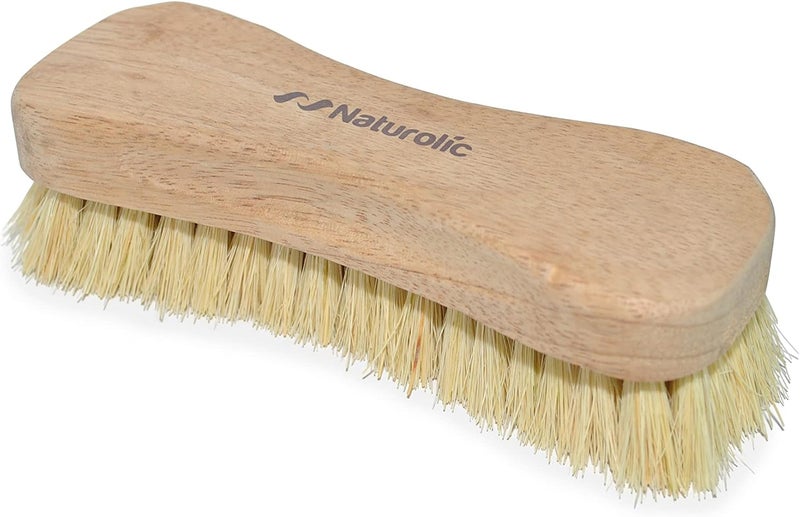 Naturolic All-Natural Wooden Scrub Brush Set | Eco-Friendly Cleaning Brush Set with Tampico Bristles | Floor Scrub Brush & Shower Scrubber for Bathroom, Tub, Kitchen & Carpet | Sustainable Set – Pack of 12 - Image 4